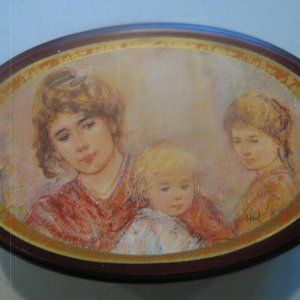 Musical Jewelry Box by Edna Hibel Brown wood with Print